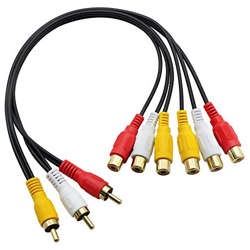 Gintooyun 3 Rca Macho A 6 Rca Hembra Audio Video Splitter Ca