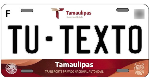 Placas Para Auto Personalizadas Tamaulipas 2023