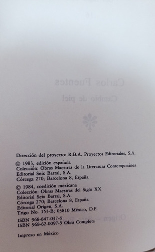 Cambio De Piel Carlos Fuentes
