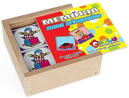 Jogo Da Memória Meus Brinquedos Em Madeira 40 Peças