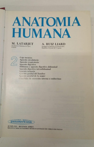 Anatomia Humana 2 - Latarjet & Ruiz Liard - Panamericana (Usado)