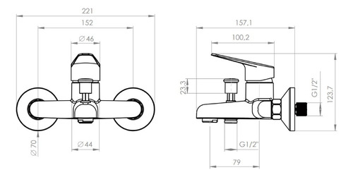 Monomando Llave Grifo Para Tina Ducha Modelo Glasgow Pmb