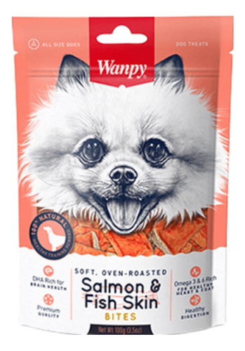 Wanpy® Snack Dog Salmón & Fish Skin 100grs