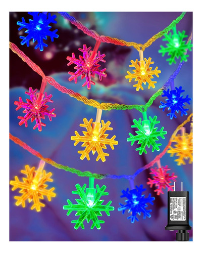 Luces De Cuerda De Copo De Nieve De Navidad Al Aire Libre, 2