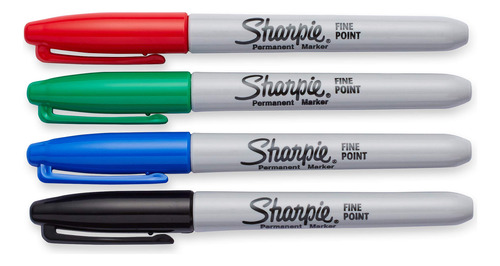 4 Marcadores Permanentes Sharpie Delgado Punto Fino
