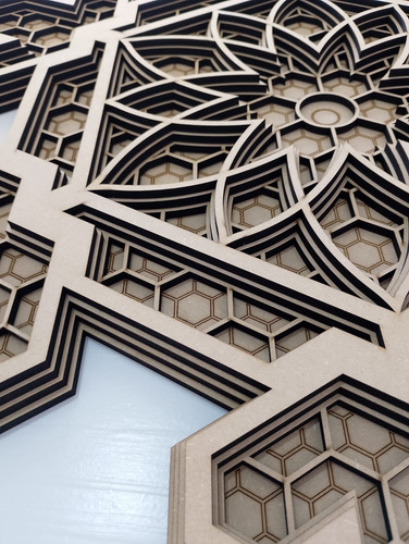 Cuadro Decorativo Mdf 60 Cm X 70 Cm. Fractal Gratitud