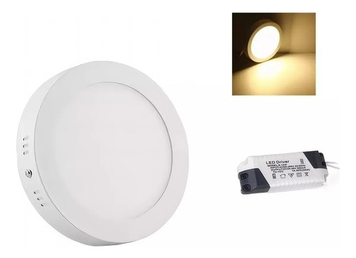 X3 Foco Panel Plafón Led 24w Sobrepuesto Redondo Luz Cálida