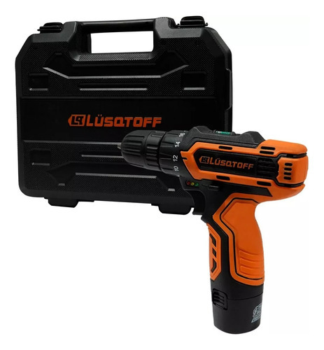 Taladro Atornillador Inalámbrico Impacto 12v Lüsqtoff Ø10 Mm Color Naranja