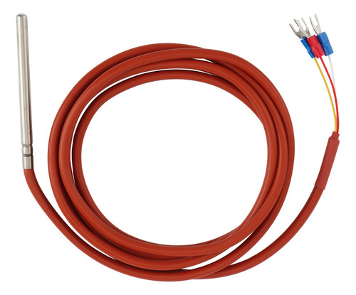 Sensor De Temperatura 3x Pt100 Rtd De Silicona, 6 Mm X 80 Mm
