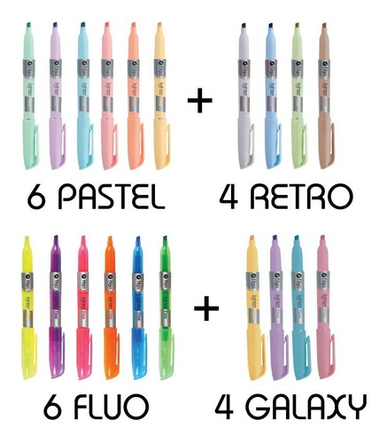 Imagen 2 de 3 de Set De Los 20 Colores De Resaltador Filgo Fine Novedad 2020