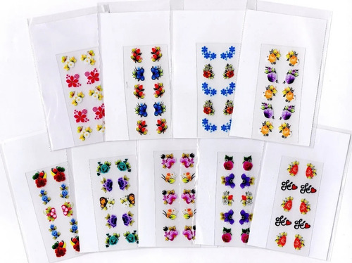 Kit 20 Cartelas Adesivos Unhas Decoradas Películas Artesanal