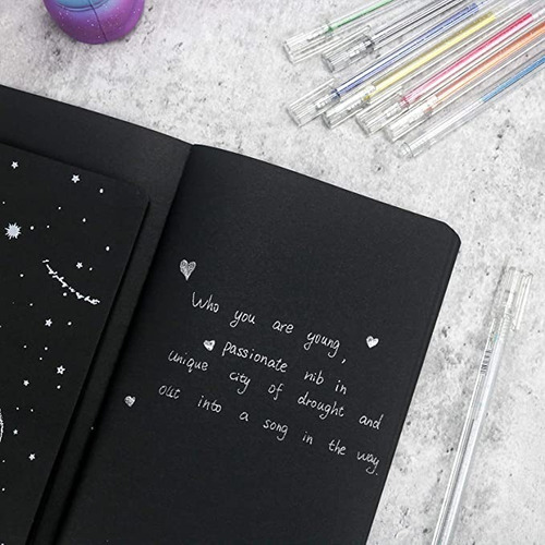 Cuaderno Negro Diferentes Diseño 21x14 Cm / Libreta Negra