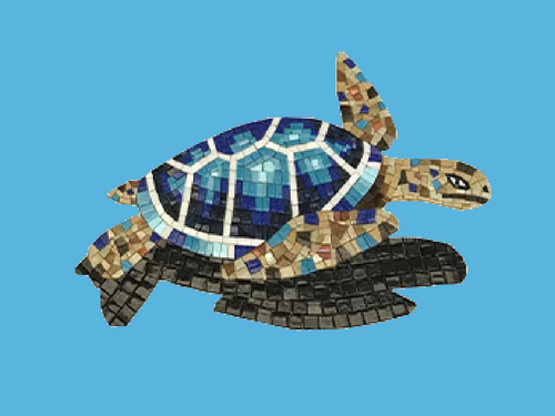 Imagen 5 de 8 de Mosaico Veneciano Figura Tortuga Oceánica De 80 Cms, Alberca