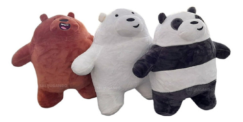 Peluches Osos Escandalosos Panda Pardo Polar 23cm Pack X3
