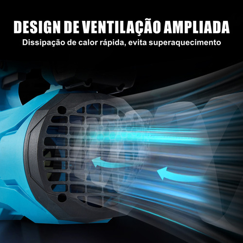 Soprador De Folhas Hanabi 21v 2 Baterias Sem Fio Portátil