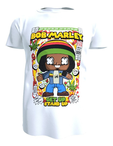 Polera Diseño Bob Marley, Poliester