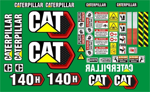 Calcomanías Motoconformadora Caterpillar 140h Opción 3