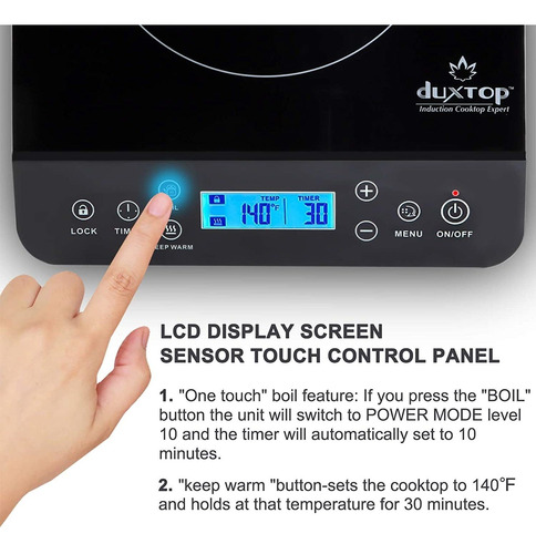Duxtop - Placa Caliente De Inducción Con Sensor Lcd Táctil 1