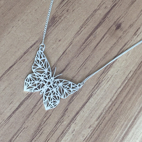 Imagen 5 de 10 de Collar Mariposa Plata .925 Agálea Joyería