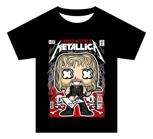 Playera Para Hombre De Metalica James Hetfield En Caricatura