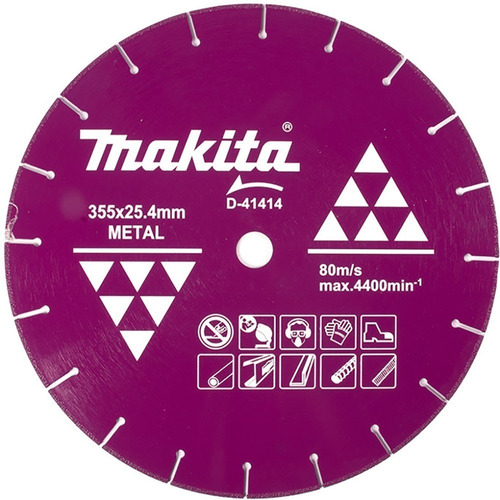 Disco Diamantado 355mm P/ Corte Metal Makita D-41414 14 Color Azul Turquesa