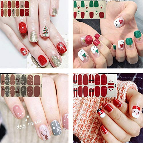 8 Hojas De Pegatinas De Uñas De Navidad Tiras De Envolturas 