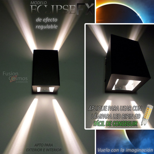 Imagen 9 de 10 de Aplique Difusor Pared Exterior 2 Unidades C/ Led Incluido 6w