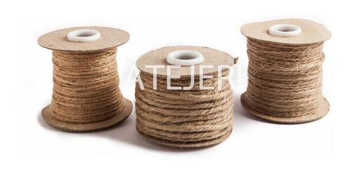 Imagen 2 de 3 de Cordón De Yute Marca Corona Art 11/4 De 3mm X 50 Metros