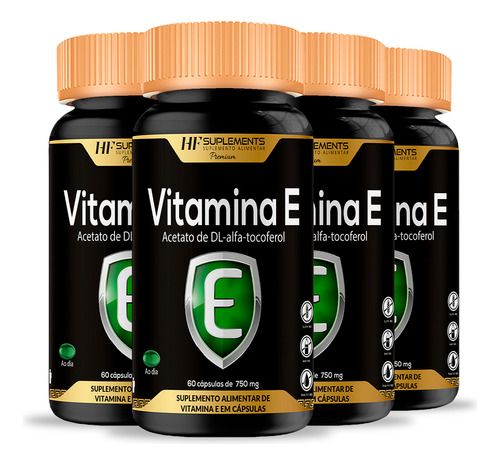 4x Vitamina E 400ui Alfa Tocoferol 60 Caps Hf Suplements