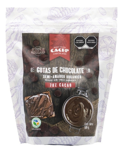 Cacep Repostería | Gotas De Chocolate Semi Amargo 70% | 500g