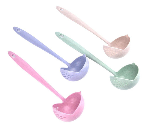 Imagen 9 de 10 de 2 Cucharones Verde Escurridor Colador Cuchara Sopa Cocina