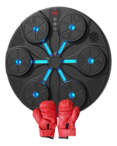 Máquina De Boxeo Musical, Equipo Guantes Negros Para Niños