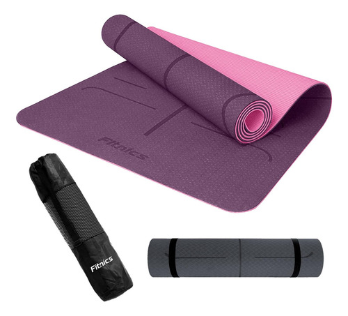 Mat Yoga Colchoneta Eco 6mm Doble Color Guías +bolso +correa