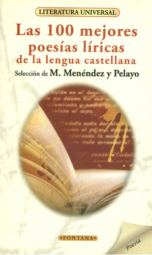 Las 100 Mejores Poesías Líricas De La Lengua Castellana, De Marcelino Menéndez Y Pelayo. Editorial Promolibro, Tapa Blanda, Edición 2012 En Español