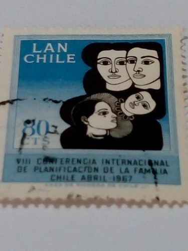 Estampilla Chile.  Planificación De Familia    80cts     (5)