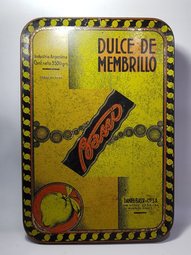 Antigua Lata Dulce De Membrillo Bassi Exc Estado Mag 56197