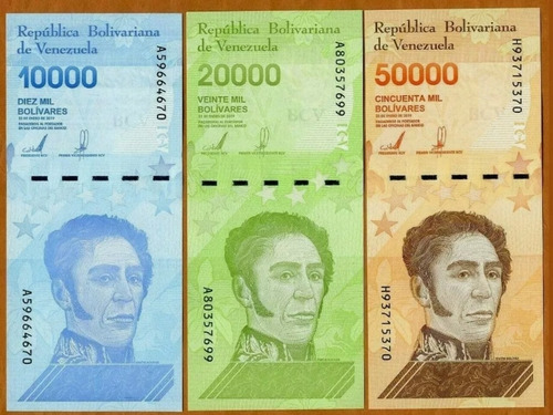Billetes Venezuela 2019 Set 3 Billetes Soberanos 10,20,50mil