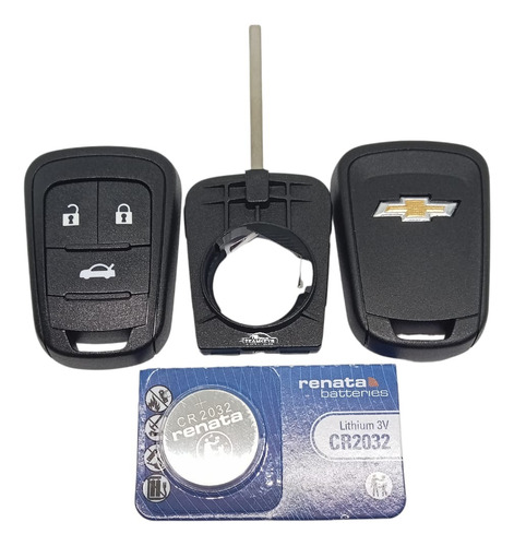 Carcasa Llave Chevrolet Sonic Valet Fija 3 Botones Logo