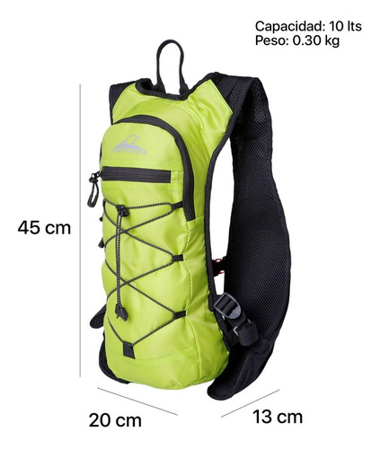 Imagen 3 de 10 de Mochila Chaleco Montagne Galax + Bolsa Hidratacion Running