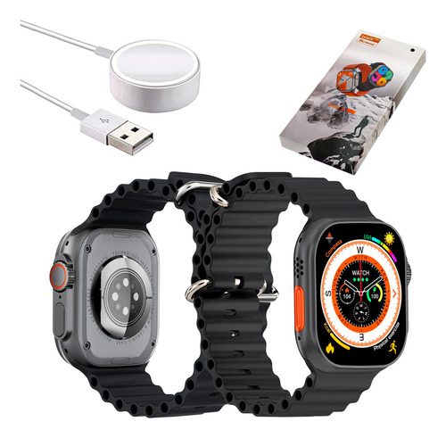 Relógio Smartwatch Ultra 9 Plus Ocean 49mm Nfc Amoled Gps Original Microwear Preto Preto Ocean Midnigth Preto/preto