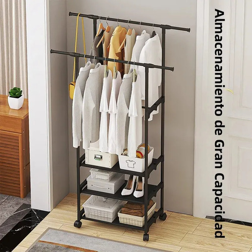 Perchero Rack Colgador De Ropa Multifuncional 2 Niveles