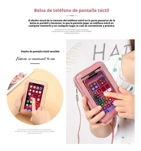 Negrura Cartera Mujer Porta Celular Bolsa Ajustable Cierres