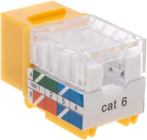 Cat6 Rj45 Keystone Jack Punchdown Network Yellow Elija ...