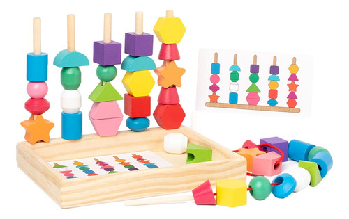Juego De Juguetes De Secuenciación Apilables De Madera,