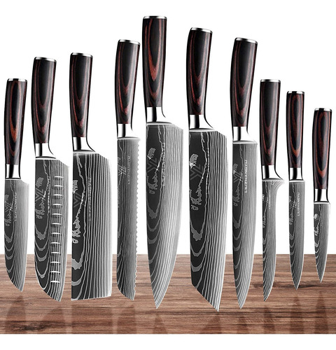 Juego De Cuchillos De Chef De Cocina, Juego De Cuchillos En