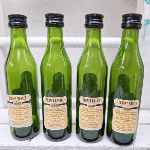4 Botellitas De Fernet Branca Vacias. (Usado)