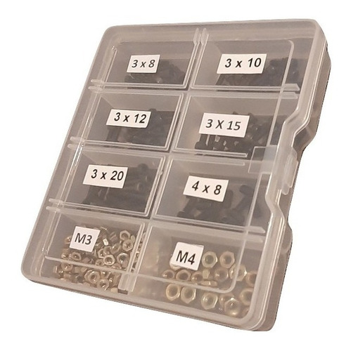 Kit Tornillos Allen C/cilindrica M3 & M4 Pack X 240 Unidades