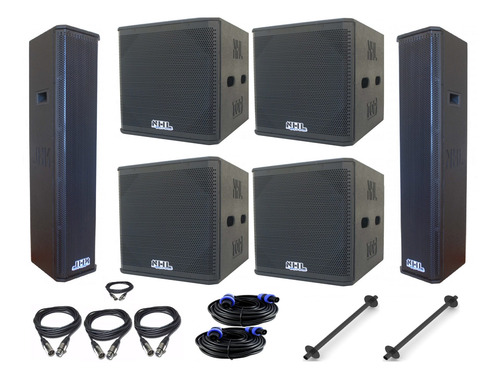 Caixa Ativa Line Array Estereo 6 Caixas Pa Amplificado 7200w