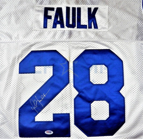 Jersey Firmado Marshall Faulk Rams Mitchell & Ness Autografo