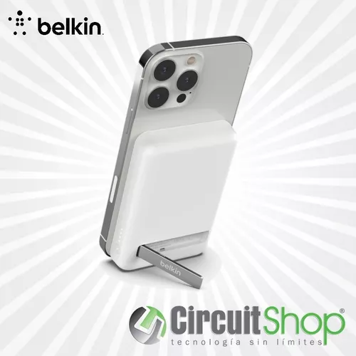 Batería Magnética Inalámbrica Belkin 5000 mAh + Soporte - Blanca